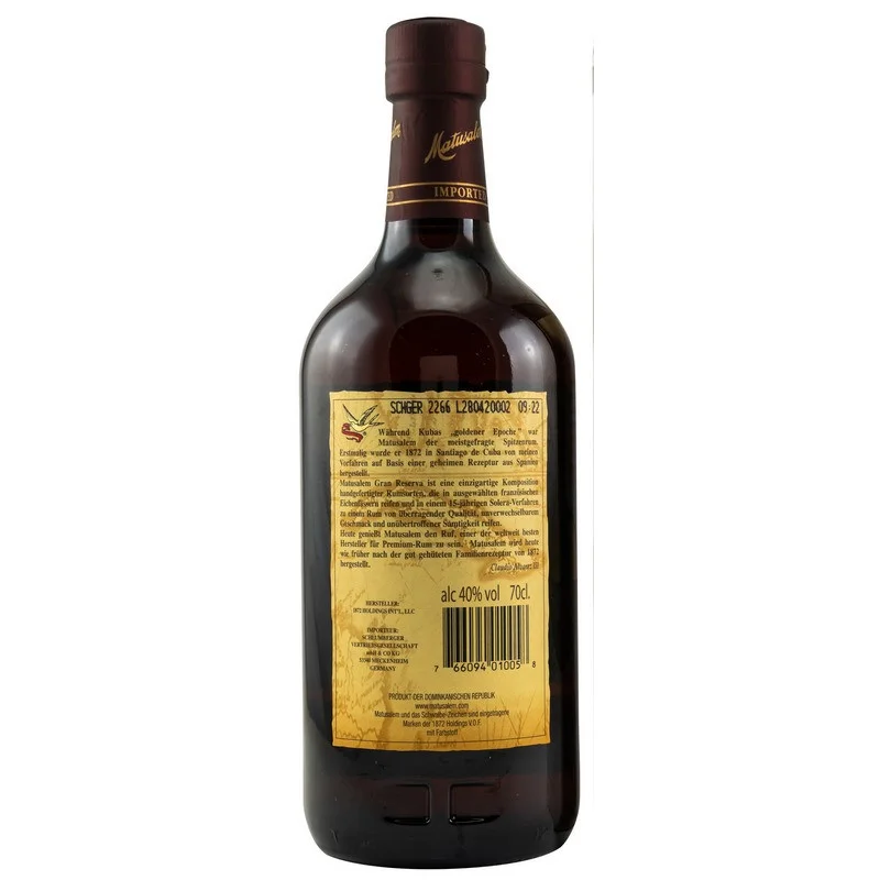Ron Matusalem Gran Reserva 15 Solera 0,7 L 40%vol Ron Matusalem Gran Reserva 15 Solera 0,7 L 40%vol