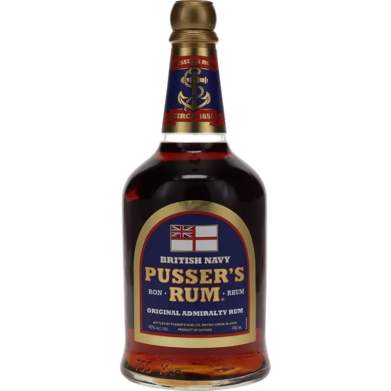 Pussers British Navy Rum Original Admiralty Blue Label 0,7 L 40 % vol Pussers British Navy Rum Original Admiralty Blue Label 0,7 L 40 % vol