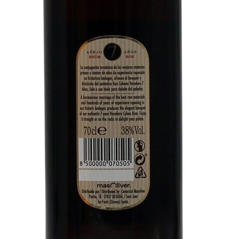 Ron Varadero Anejo 7 Jahre 0,7 L 38% vol Ron Varadero Anejo 7 Jahre 0,7 L 38% vol