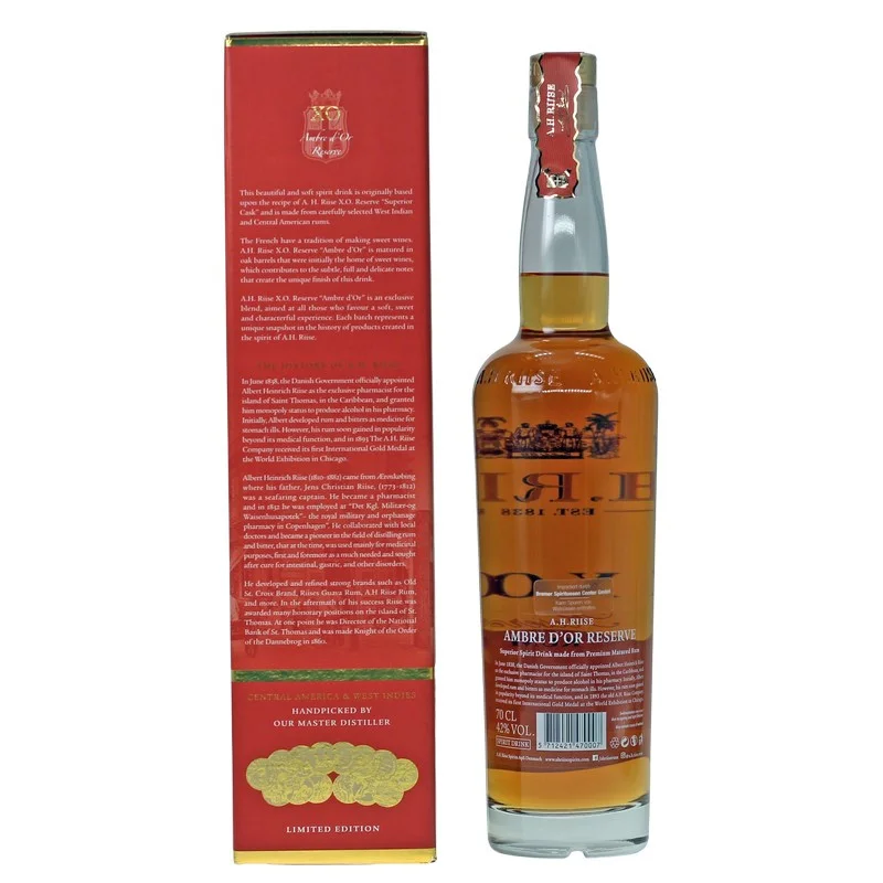 A.H. Riise XO Ambre d'Or Reserve 0,7 L 42%vol A.H. Riise XO Ambre d'Or Reserve 0,7 L 42%vol