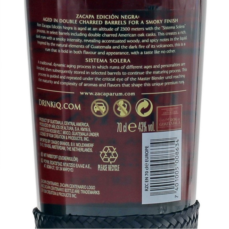 Ron Zacapa Centenario Edicion Negra 0,7 L 43% vol Ron Zacapa Centenario Edicion Negra 0,7 L 43% vol