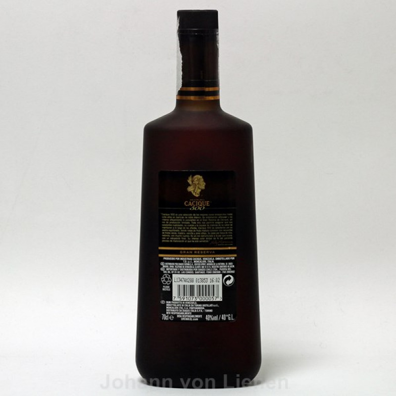 Cacique 500 Extra Anejo Rum 0,7 L 40%vol Cacique 500 Extra Anejo Rum 0,7 L 40%vol