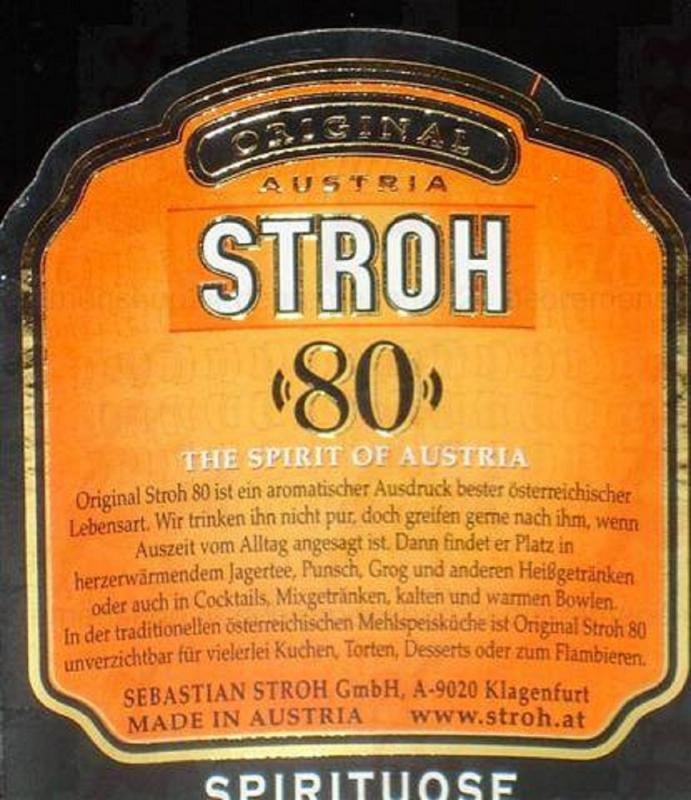Stroh 80 Original Inländerrum 1 Ltr 80%vol Stroh 80 Original Inländerrum 1 Ltr 80%vol