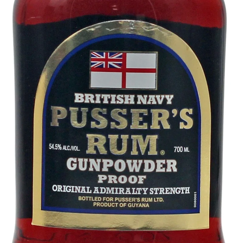 Pussers British Navy Rum Black Label Gunpowder Proof 0,7 L 54,5 % vol Pussers British Navy Rum Black Label Gunpowder Proof 0,7 L 54,5 % vol