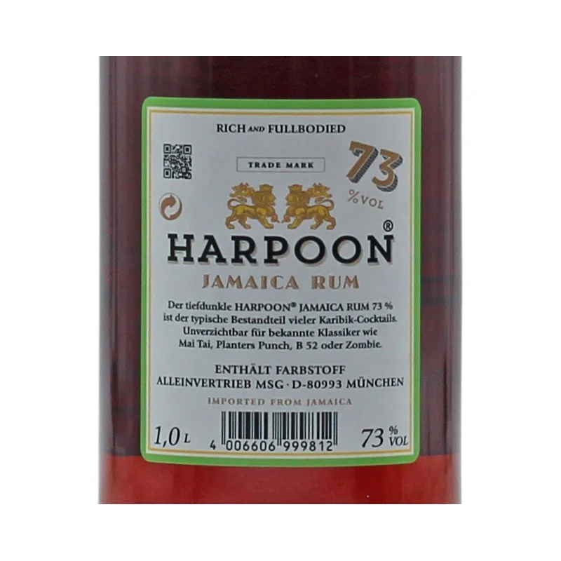 Harpoon Jamaica Rum 1 L 73% vol Harpoon Jamaica Rum 1 L 73% vol