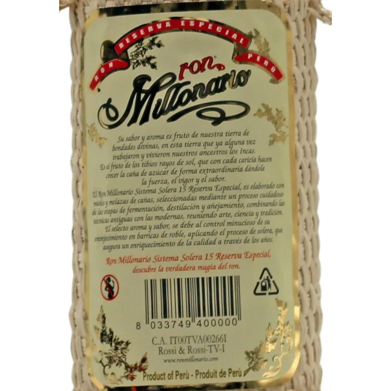 Millonario Solera 15 Jahre 0,7 L 40% vol Millonario Solera 15 Jahre 0,7 L 40% vol