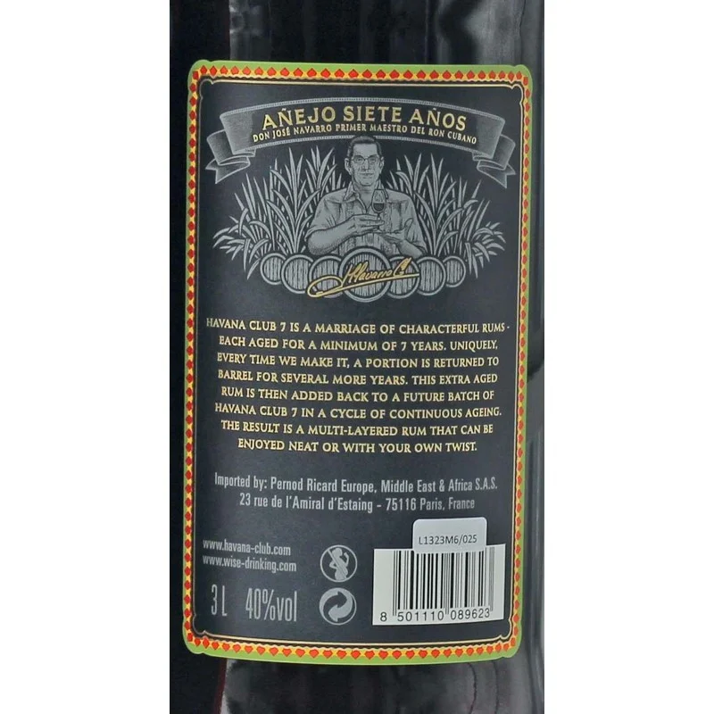 Havana Club Rum 7 Jahre Doppelmagnum 3 Liter 40% vol Havana Club Rum 7 Jahre Doppelmagnum 3 Liter 40% vol