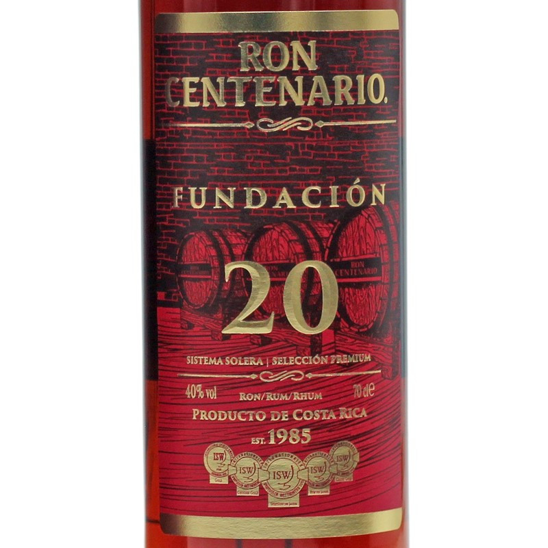 Ron Centenario Fundacion Rum 20 Jahre 0,7 L 40% vol