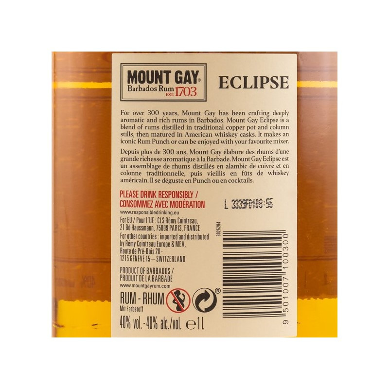 Mount Gay Rum Eclipse 1 L 40% vol