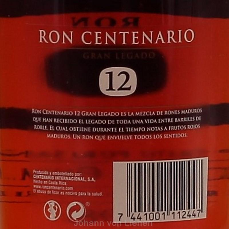 Ron Centenario Gran Legado 12 anos Ron Centenario Gran Legado 12 anos