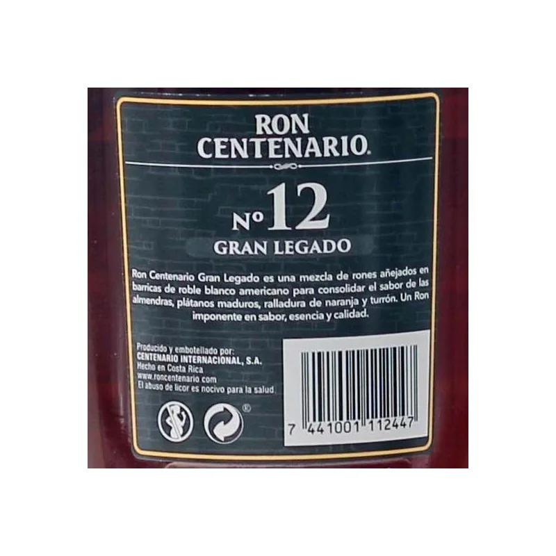 Ron Centenario Gran Legado 12 anos Ron Centenario Gran Legado 12 anos