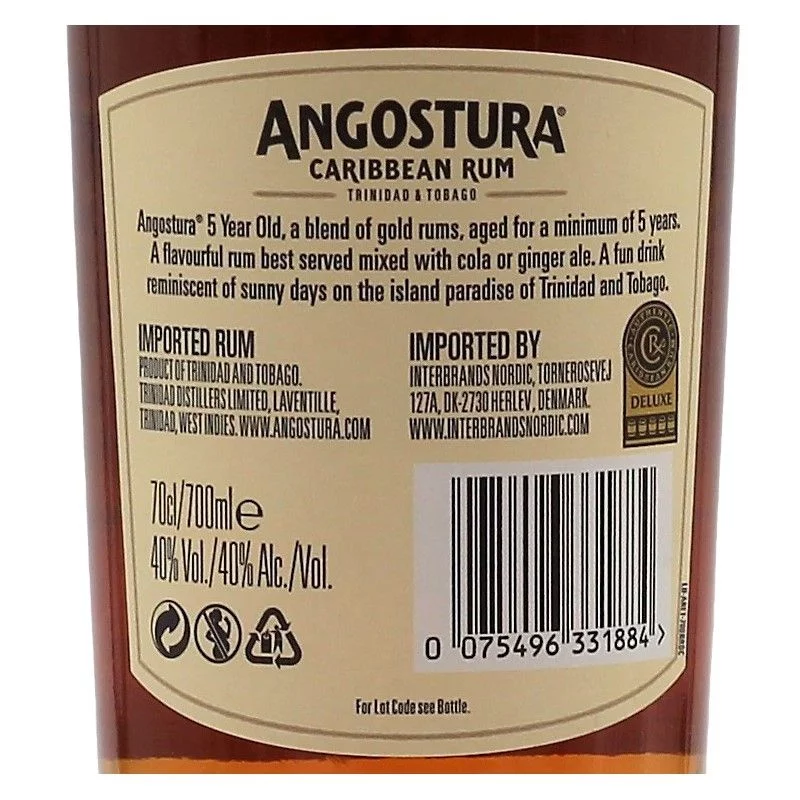 Angostura Gold 5 Jahre Rum 0,7 L 40% vol