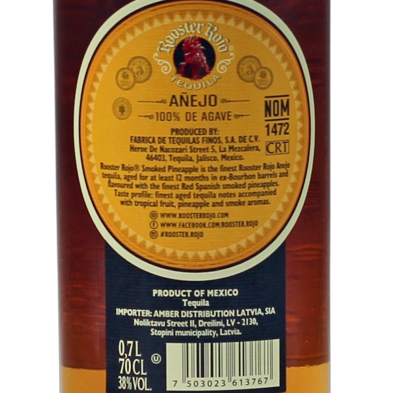 Rooster Rojo Anejo Smoked Pineapple 0,7 L 38% vol