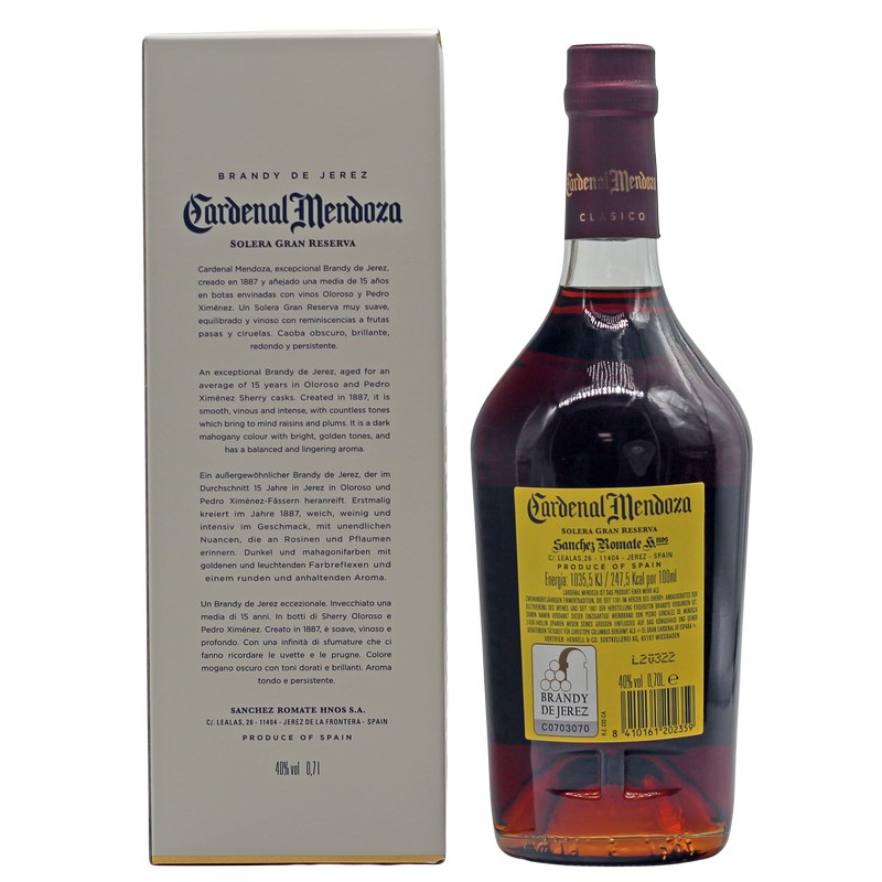 Cardenal Mendoza Solera Gran Reserva 0,7 L 40% vol Cardenal Mendoza Solera Gran Reserva 0,7 L 40% vol