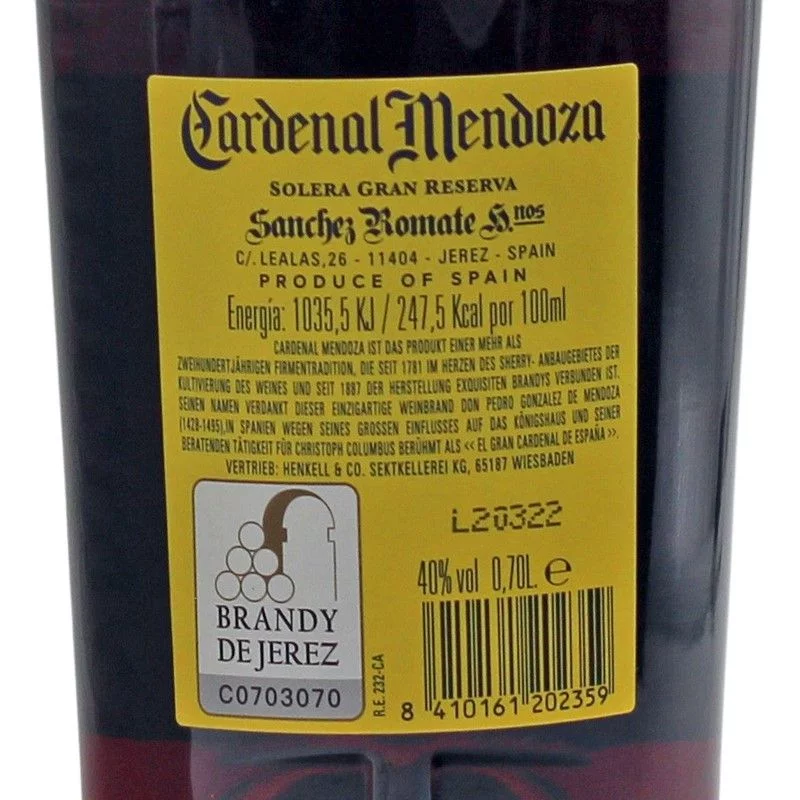 Cardenal Mendoza Solera Gran Reserva 0,7 L 40% vol