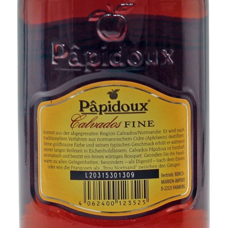 Papidoux Calvados Fine 0,7 L 40% vol Papidoux Calvados Fine 0,7 L 40% vol