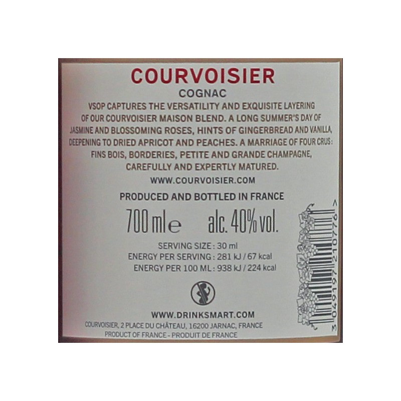 Courvoisier VSOP Cognac 0,7 L 40% vol Courvoisier VSOP Cognac 0,7 L 40% vol