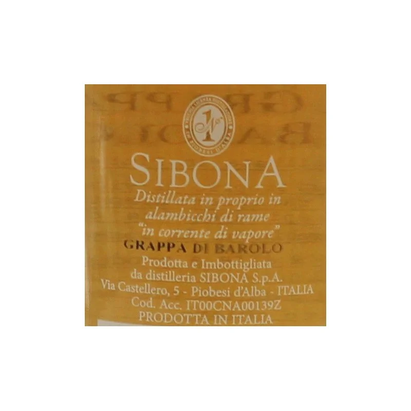 Sibona Grappa di Barolo 0,5 L 40% vol