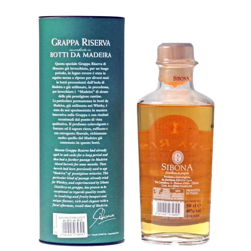 Sibona Grappa Riserva Botti da Madeira 0,5 L 40% vol Sibona Grappa Riserva Botti da Madeira 0,5 L 40% vol