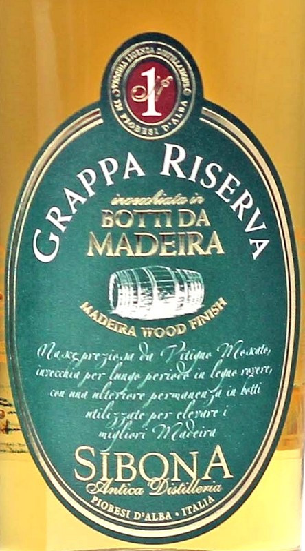 Sibona Grappa Riserva Botti da Madeira 0,5 L 40% vol