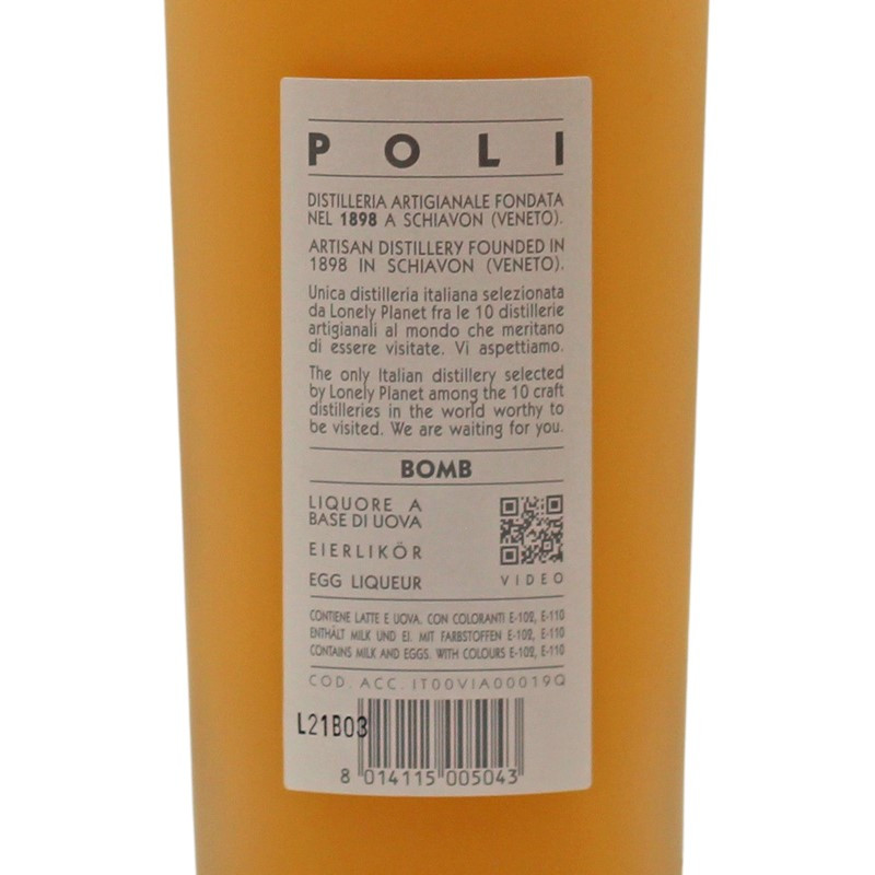 Poli Bomb Eierlikör 0,7 L 17% vol Poli Bomb Eierlikör 0,7 L 17% vol