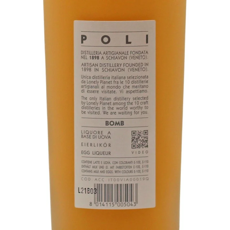 Poli Bomb Eierlikör 0,7 L 17% vol Poli Bomb Eierlikör 0,7 L 17% vol