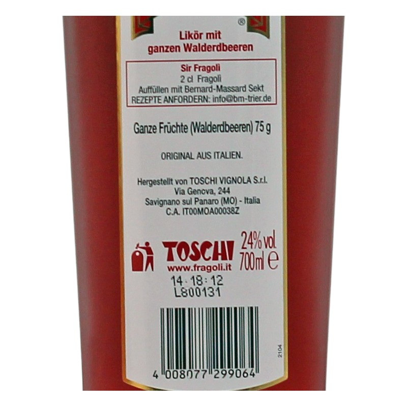 Toschi Fragoli 0,7 L 24% vol Toschi Fragoli 0,7 L 24% vol