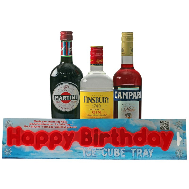 Negroni Cocktail Set mit Gin, rotem Wermut und Campari Negroni Cocktail Set mit Gin, rotem Wermut und Campari