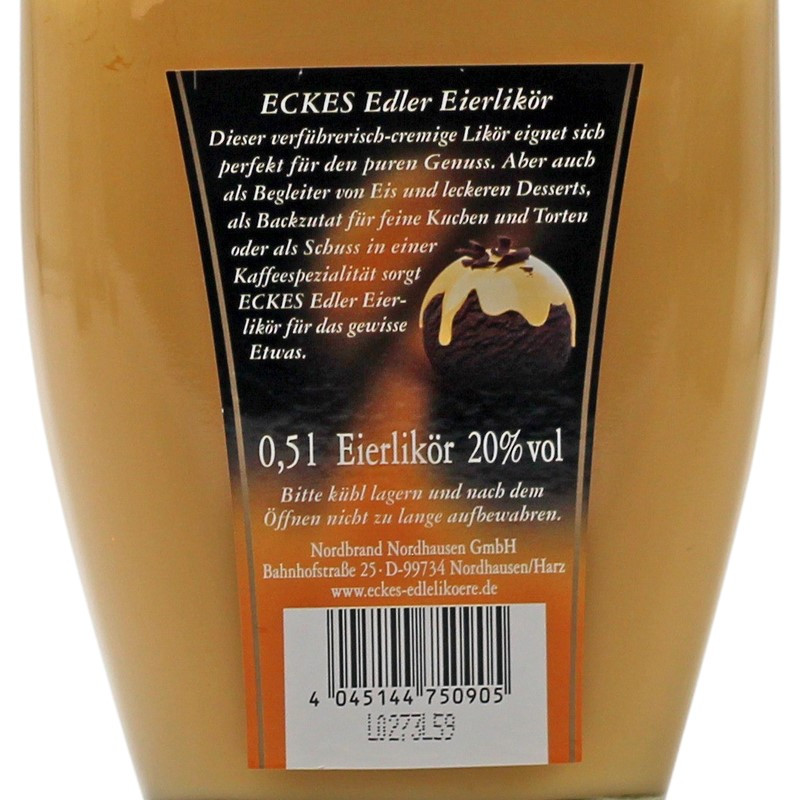 Eckes Edler Eierlikör 0,5 L 20% vol Eckes Edler Eierlikör 0,5 L 20% vol
