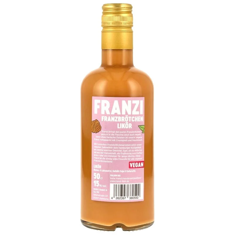 Franzi Franzbrötchenlikör Vegan 0,5 L 15% vol Franzi Franzbrötchenlikör Vegan 0,5 L 15% vol