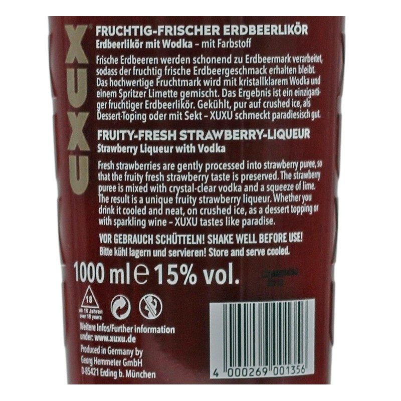 XUXU Erdbeer Limes Likör 1 L 15% vol