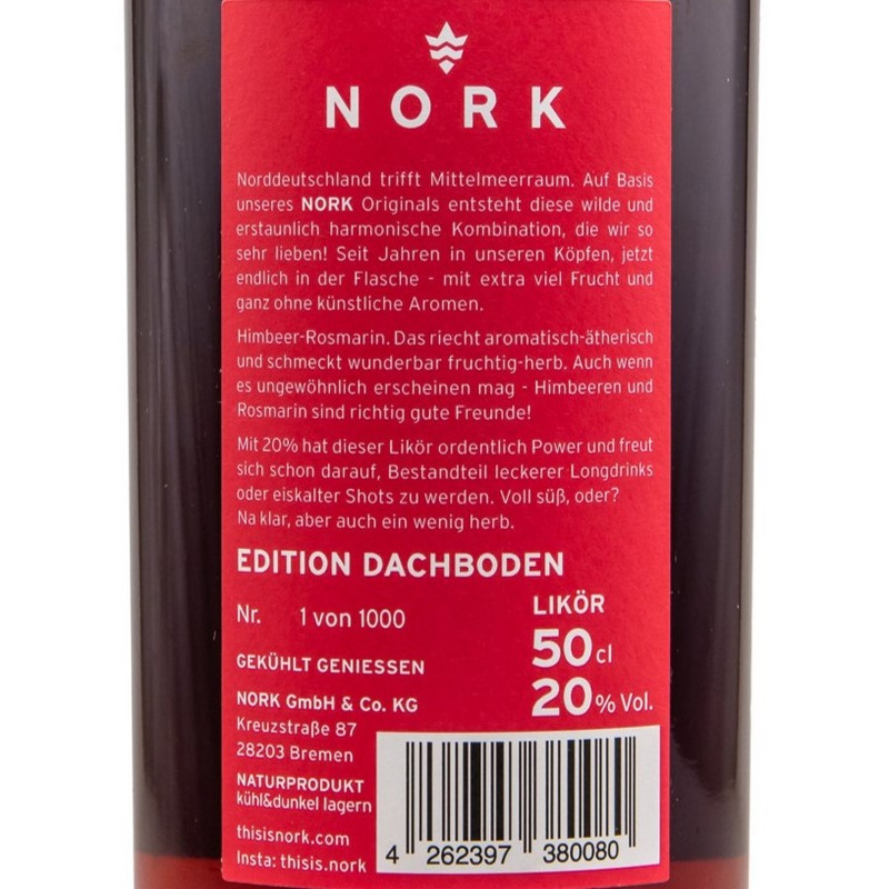 Nork Himbeer-Rosmarin Likör 0,5 L 20% vol Nork Himbeer-Rosmarin Likör 0,5 L 20% vol