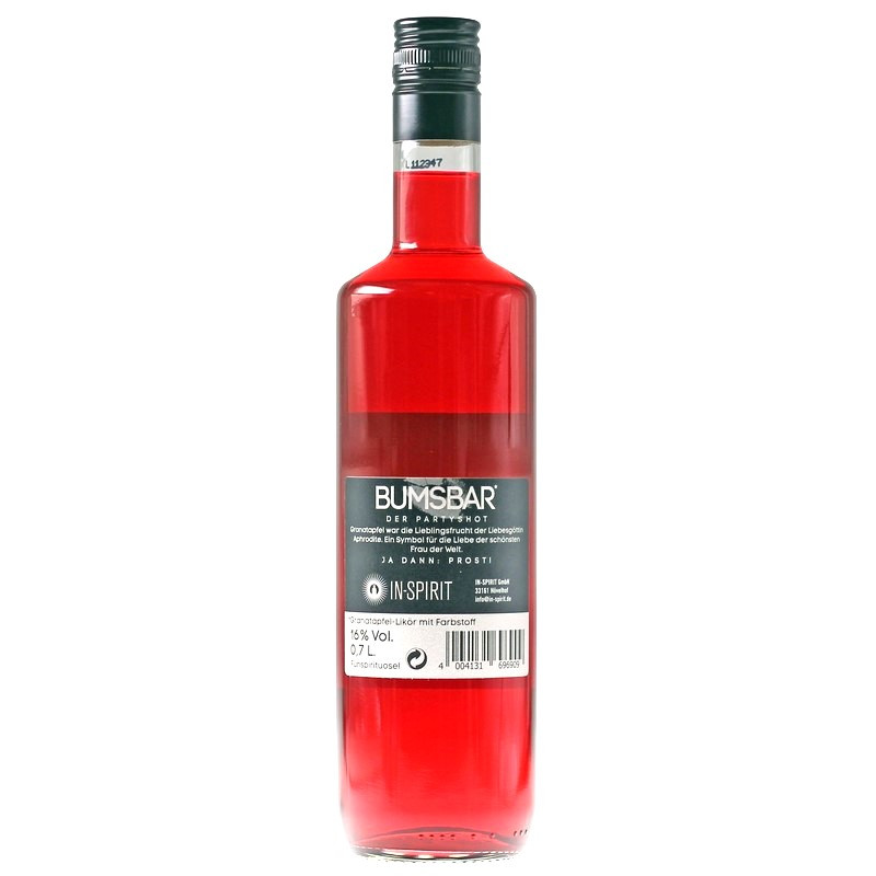 BUMSBAR der Partyshot Granatapfel-Likör 0,7 L 16% vol BUMSBAR der Partyshot Granatapfel-Likör 0,7 L 16% vol