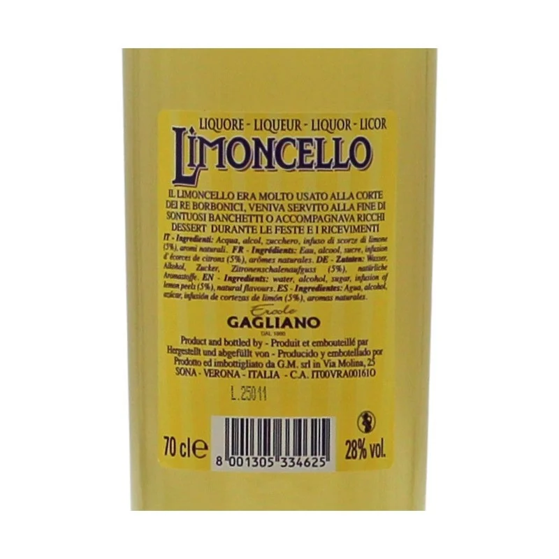 Limoncello Gagliano 0,7 L 28% vol