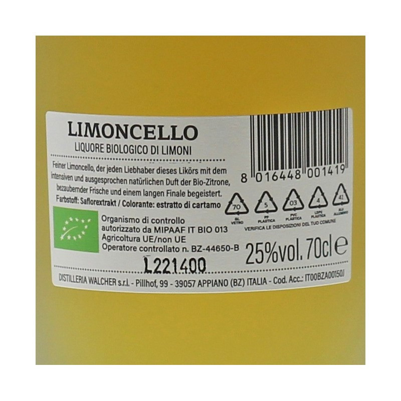 Walcher Limoncello Bio 0,7 L 25% vol