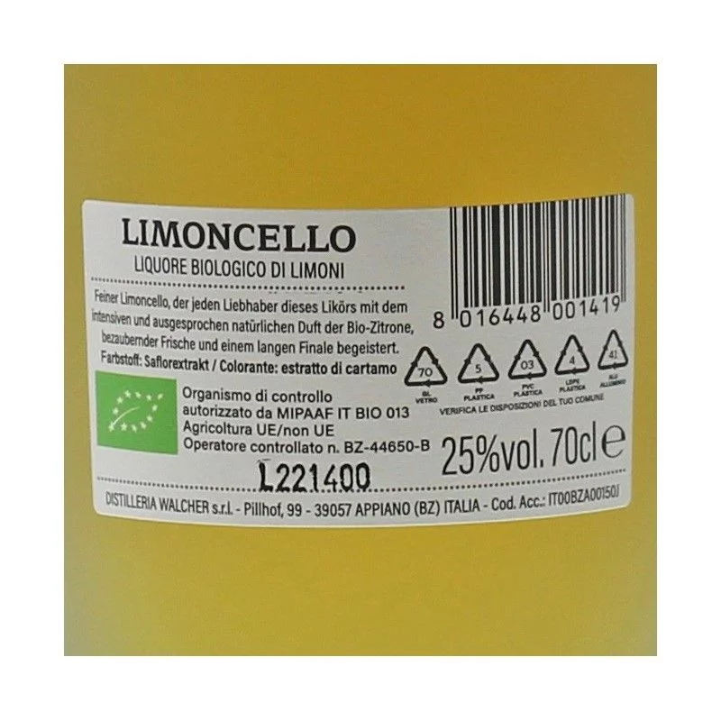 Walcher Limoncello Bio 0,7 L 25% vol