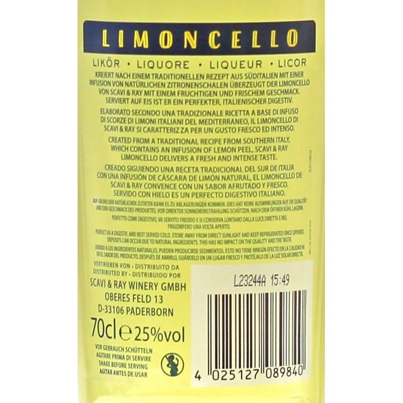 Scavi & Ray Limoncello 0,7 L 25% vol Scavi & Ray Limoncello 0,7 L 25% vol
