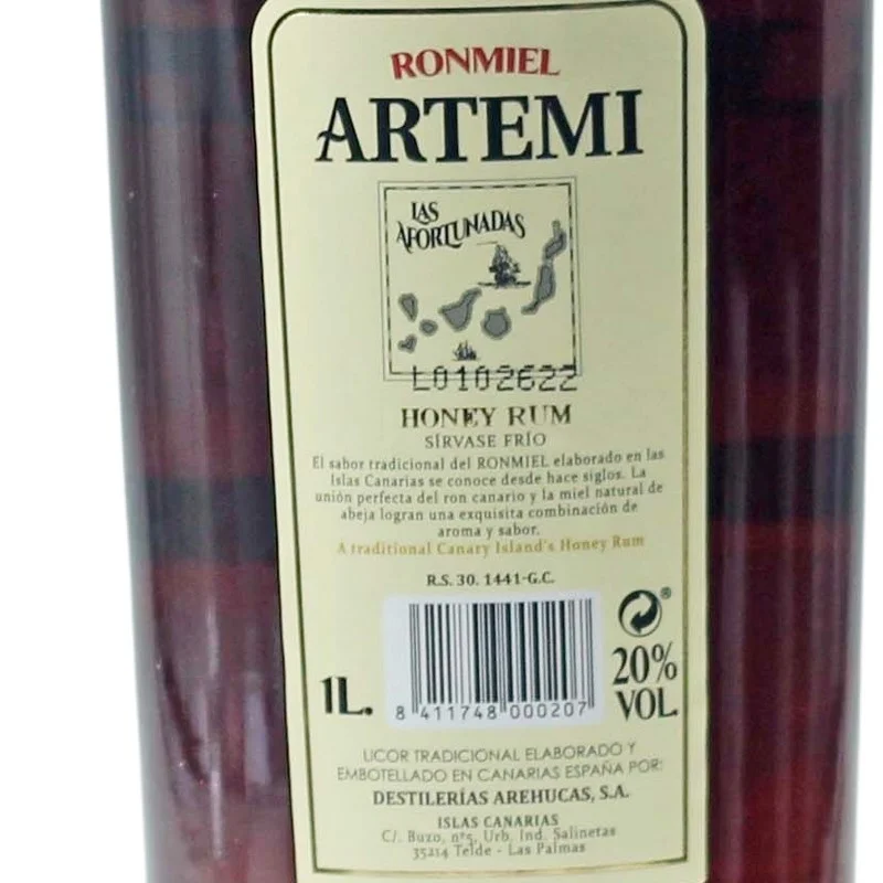 Ron Miel Artemi Honey Rum Likör 1 Liter 20% vol Ron Miel Artemi Honey Rum Likör 1 Liter 20% vol