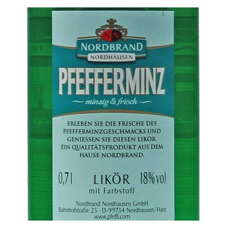 Nordbrand Pfeffi Pfefferminzlikör 0,7 L 18% vol