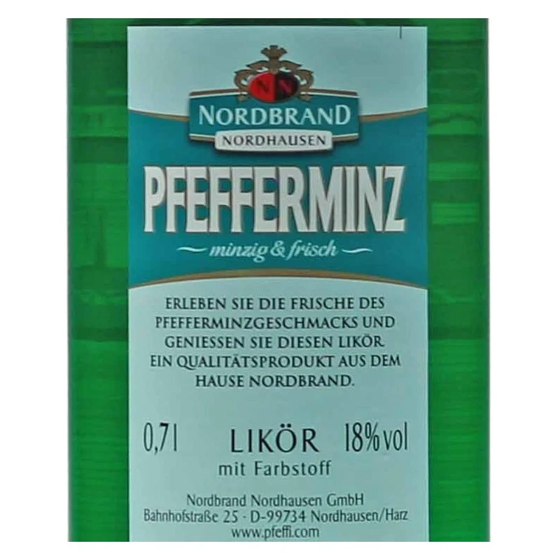 Nordbrand Pfeffi Pfefferminzlikör 0,7 L 18% vol Nordbrand Pfeffi Pfefferminzlikör 0,7 L 18% vol