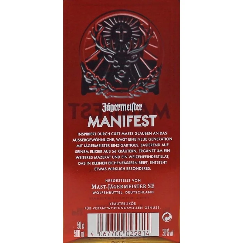 Jägermeister Manifest Kräuterlikör 0,5 L 38 % vol