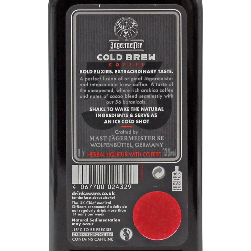 Jägermeister Cold Brew Coffee Likör 0,5 L 33% vol Jägermeister Cold Brew Coffee Likör 0,5 L 33% vol