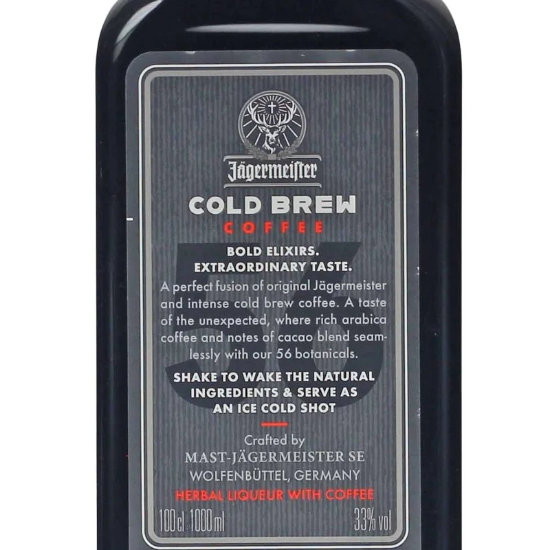 Jägermeister Cold Brew Coffee Likör 1 Liter 33 % vol Jägermeister Cold Brew Coffee Likör 1 Liter 33 % vol