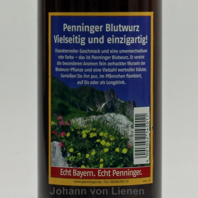 Penninger echter Blutwurz 0,7 L 50%vol Penninger echter Blutwurz 0,7 L 50%vol