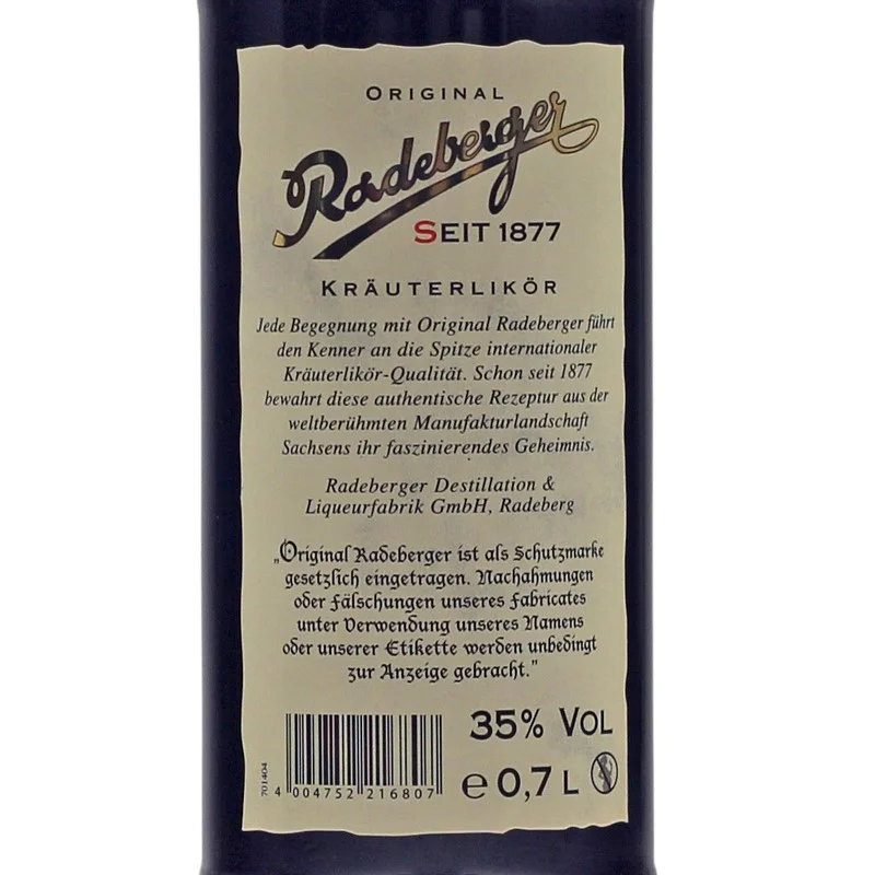 Radeberger Kräuterlikör 0,7 L 35% vol Radeberger Kräuterlikör 0,7 L 35% vol