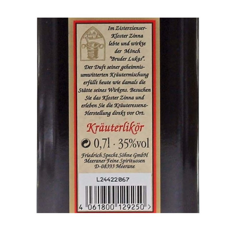 Zinnaer Klosterbruder Kräuterlikör 0,7 L 35% vol Zinnaer Klosterbruder Kräuterlikör 0,7 L 35% vol