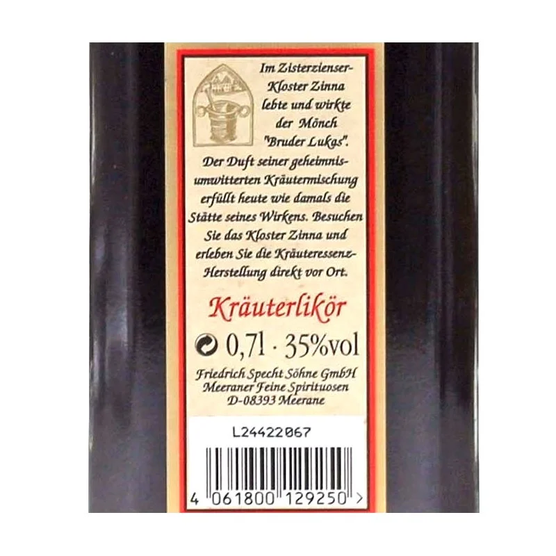Zinnaer Klosterbruder Kräuterlikör 0,7 L 35% vol Zinnaer Klosterbruder Kräuterlikör 0,7 L 35% vol