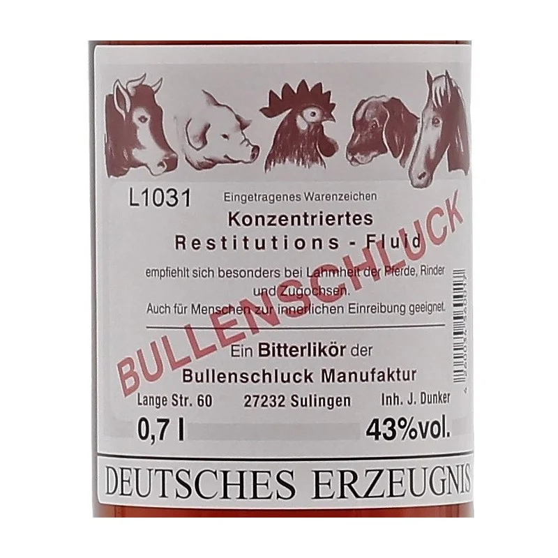Bullenschluck Kräuterlikör 0,7 L 43% vol Bullenschluck Kräuterlikör 0,7 L 43% vol