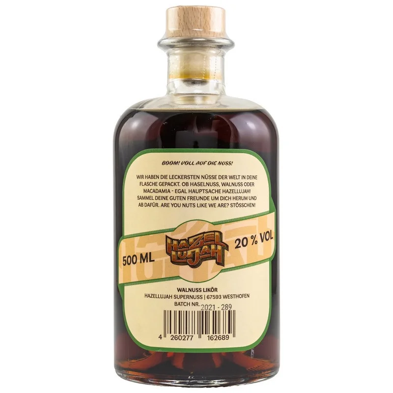 Hazellujah Walnuss Likör 0,5 L 20 % vol Hazellujah Walnuss Likör 0,5 L 20 % vol