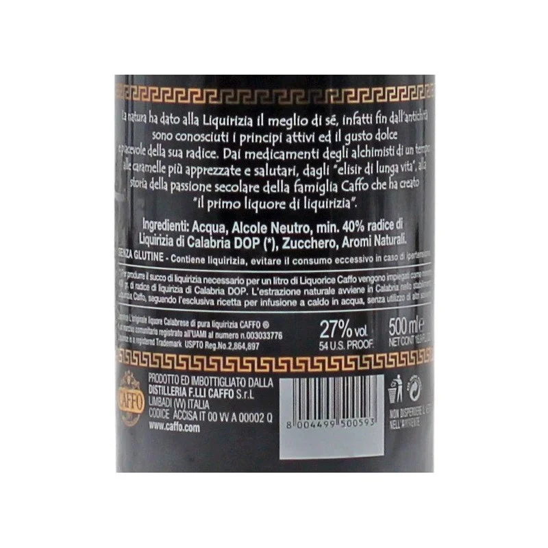 Caffo Liquorice italienischer Lakritzlikör 0,5 L 27% vol